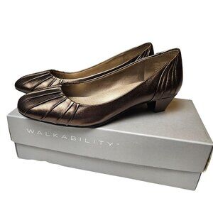 Rockport Womens Bronze Low Heel Dress Shoes Walkability Comfort Size 7.5